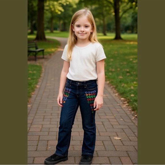 piper jeans Other - Kids' Dark Blue Jeans with Colorful Details